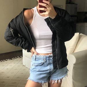 Georgia May Black Bomber Jacket Embroidered